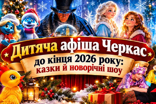 Дитяча афіша Черкас до кінця 2026 року: казки й новорічні шоу